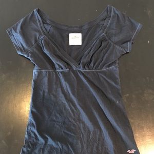 ANTIQUE HOLLISTER  EMPIRE WAIST BLUE TOP